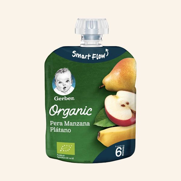 Una papilla de frutas orgánicas