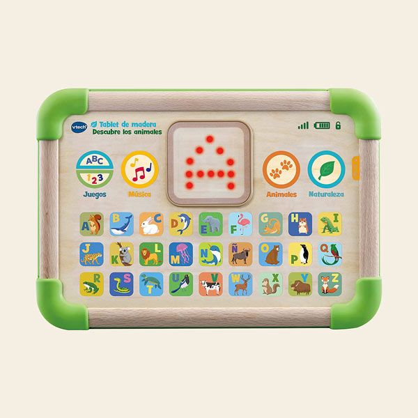 Una tablet de madera interactiva