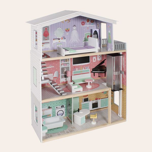Una casa de muñecas con muebles incluídos