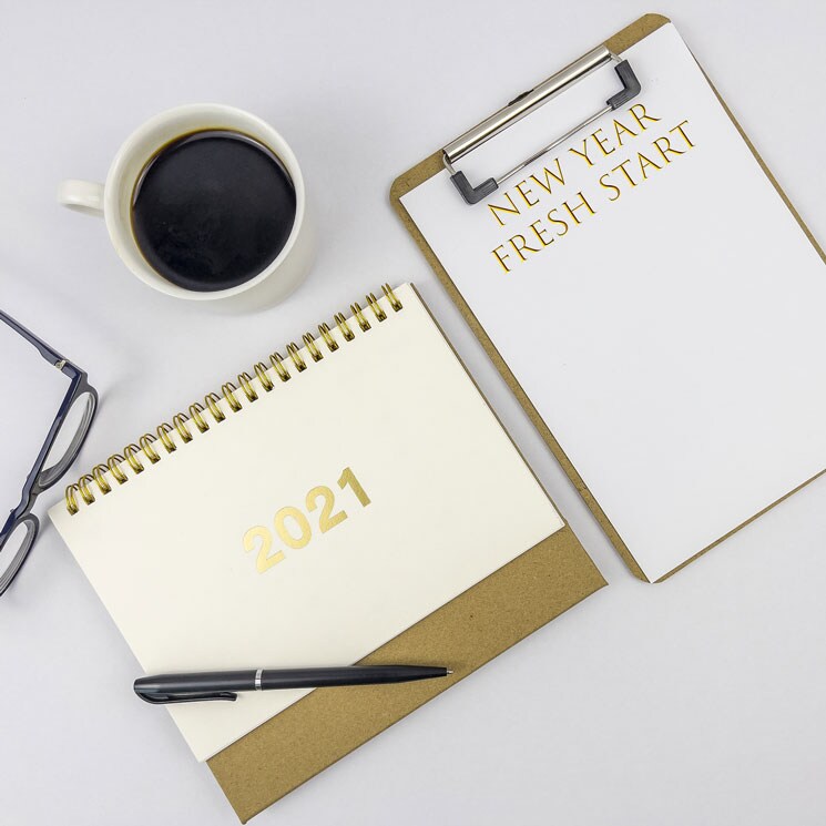Calendario y cuaderno para notas