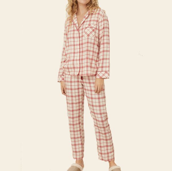 Pijama camisero 100% algodón orgánico cuadros de Women Secret