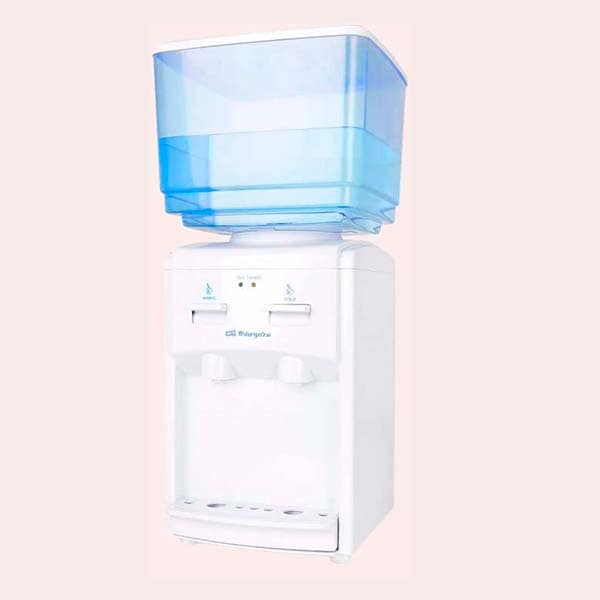Dispensador plateado de agua fría/caliente de mesa de 16 litros