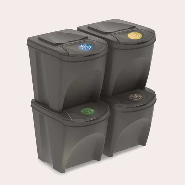 Prosperplat juego de 4 cubos de reciclaje