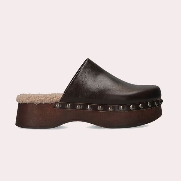 Para las más frioleras: zuecos de piel Ulanka Clogs Cosimar