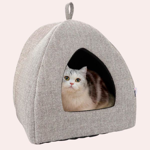 Cama con forma de cueva para gatos