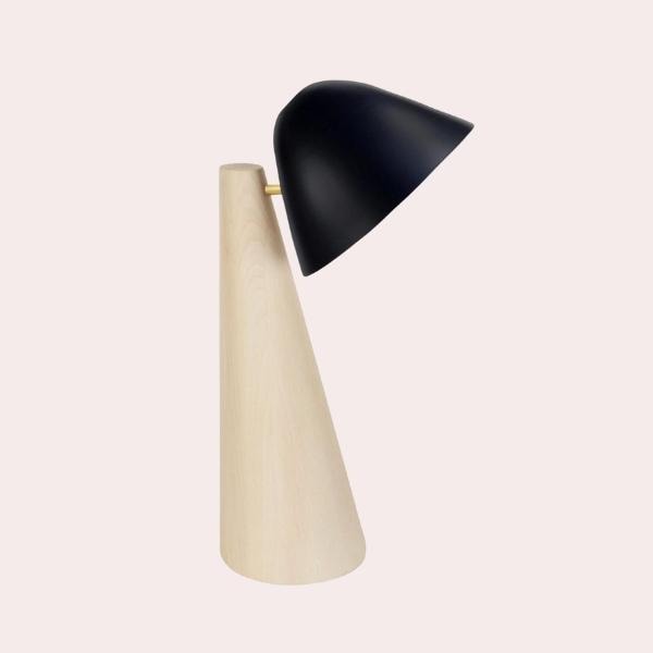 Lámpara de escritorio madera natural y negro NELLA de Maisons Du Monde
