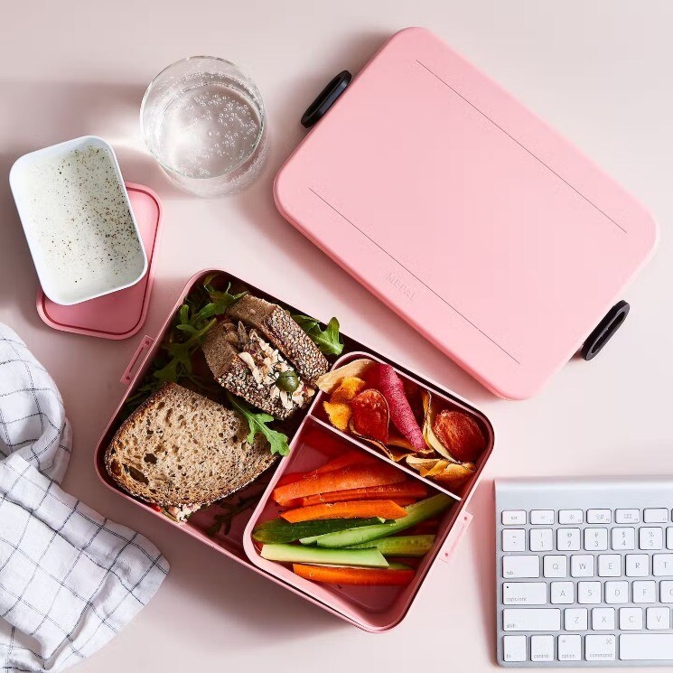 Duradero HUAFA Lunchbox Estilo bento Apto para Adultos Y Niños Rosa Incluyendo Bolsas de Almuerzo y Cubiertos Apto para Microondas Y Lavavajillas Saludable Y con Estilo 