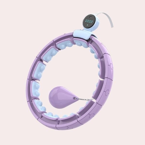 Smart Hoop - Pneumatico per adulti con pallina di peso, circonferenza 32 nodi (57 – 165 cm) smontato, Hullahub per perdere peso, fitness, intrattenimento (blu