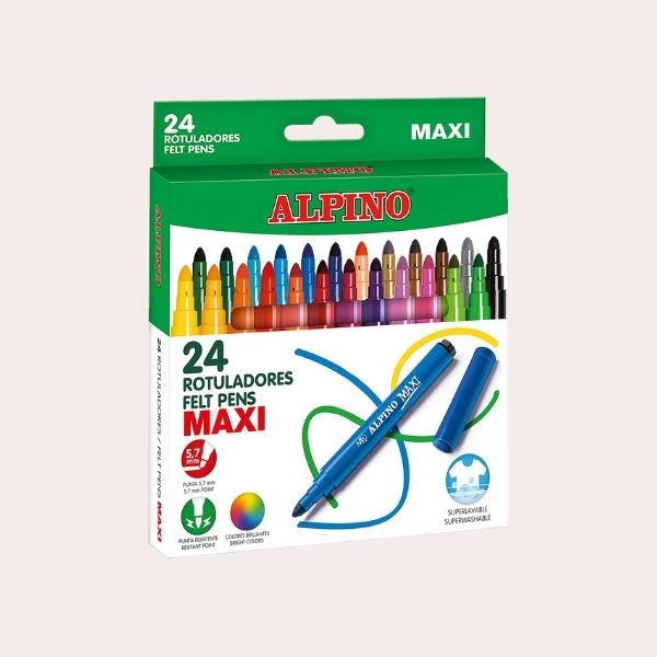 24 Rotuladores Maxi de Colores, de ALPINO