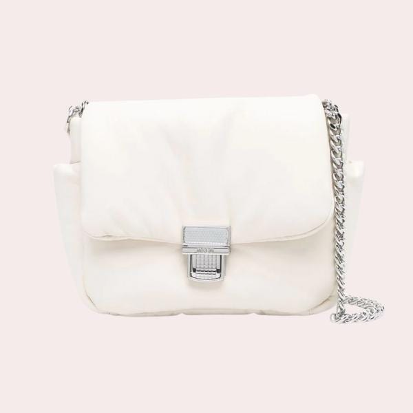 Bolso de hombro acolchado con logo de MSGM