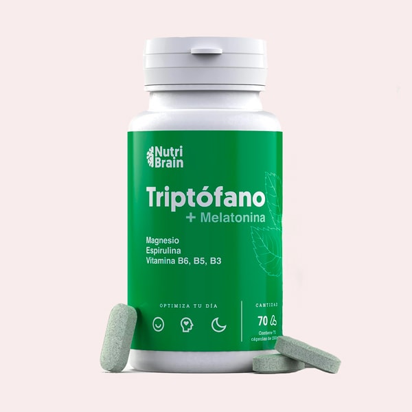 Triptófano Natural con Melatonina y Espirulina + Magnesio y Vitaminas B6 B5 B3