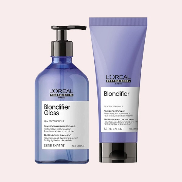 Dúo de champú y acondicionador Blondifier Gloss Serie Expert de LOréal Professionnel