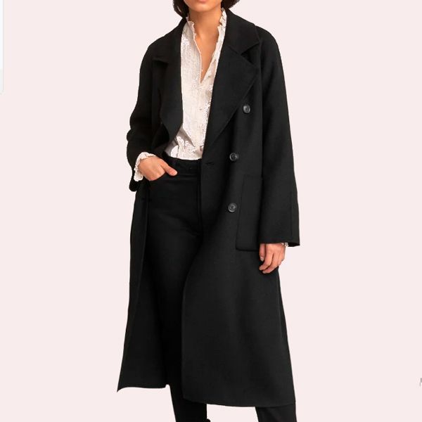 Abrigo negro rebajas cheap