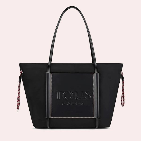 Bolso Shopper De Lona Impermeable Noir Lacoste - Mujer