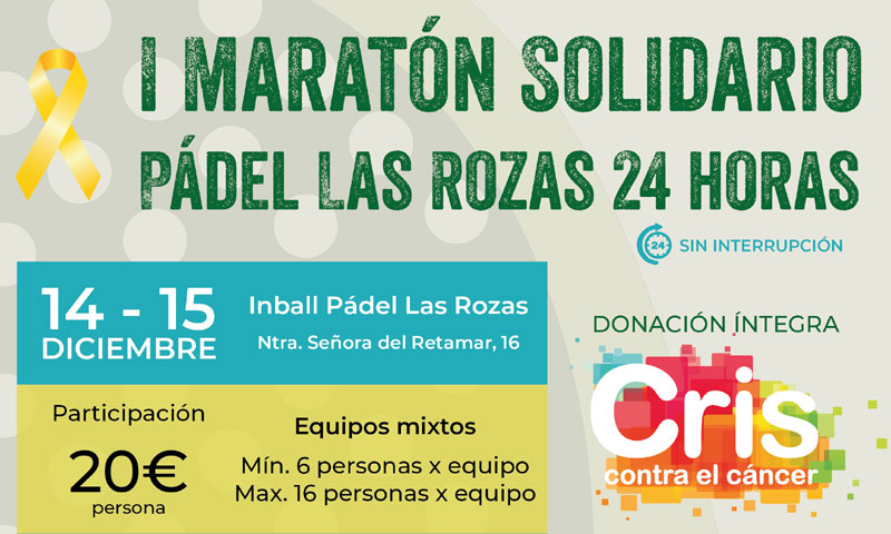 Las Rozas acoge el primer 'Maratón solidario de pádel 24 horas ininterrumpidas'