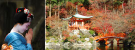 Otoño de color rojo en Kyoto