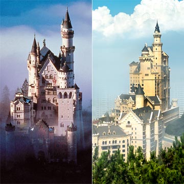 Busca las siete diferencias entre el castillo de Neuschwanstein y el hotel que ha inspirado