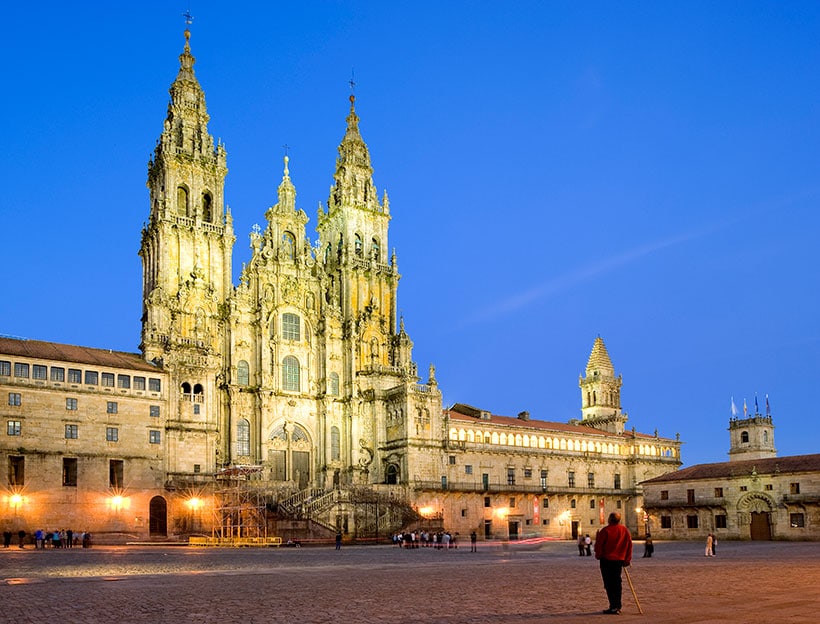 Santiago-Compostela-catdral-atardecer