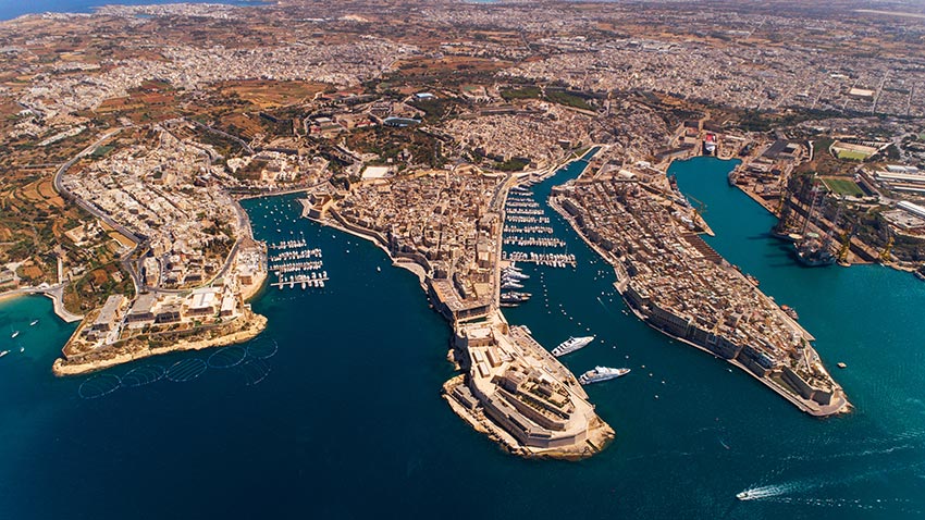 Malta-Aerial-view-of-the-Three-Cities