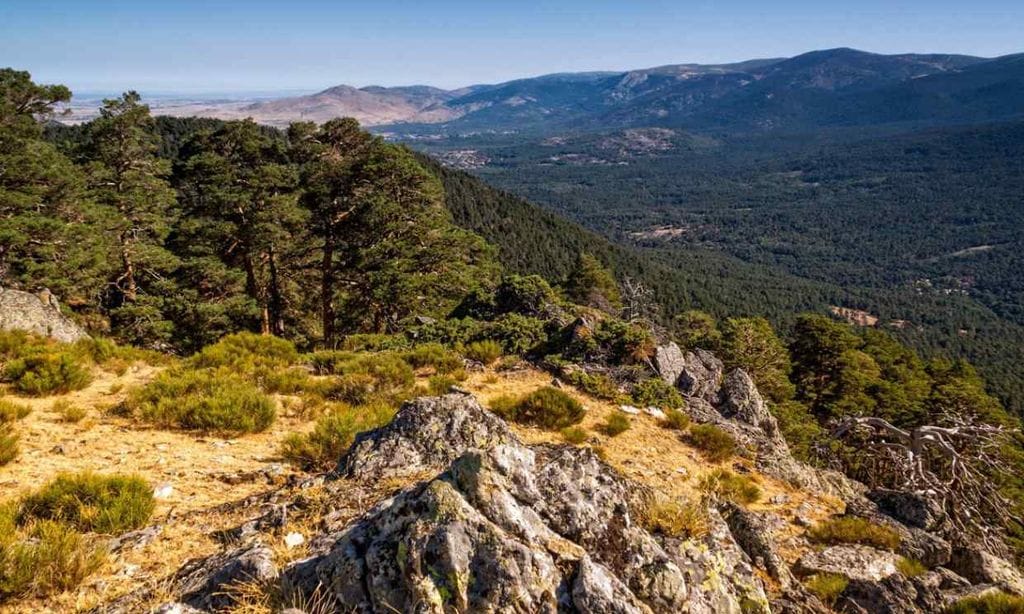 Panorámica del Parque Nacional de la Sierra de Guadarrama en Madrid