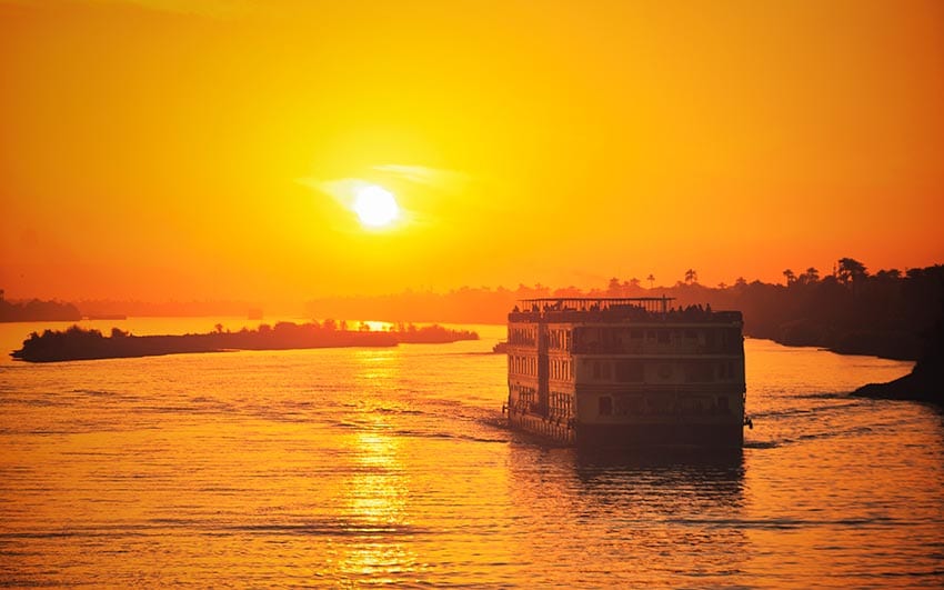 Atardecer en el río Nilo, Egipto