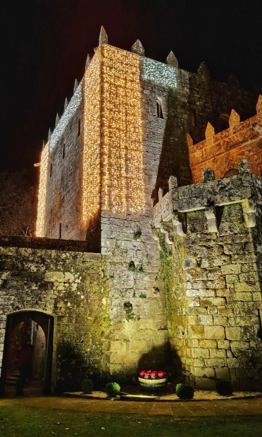 Castillo de Soutomaior en Pontevedra con decoración de Navidad