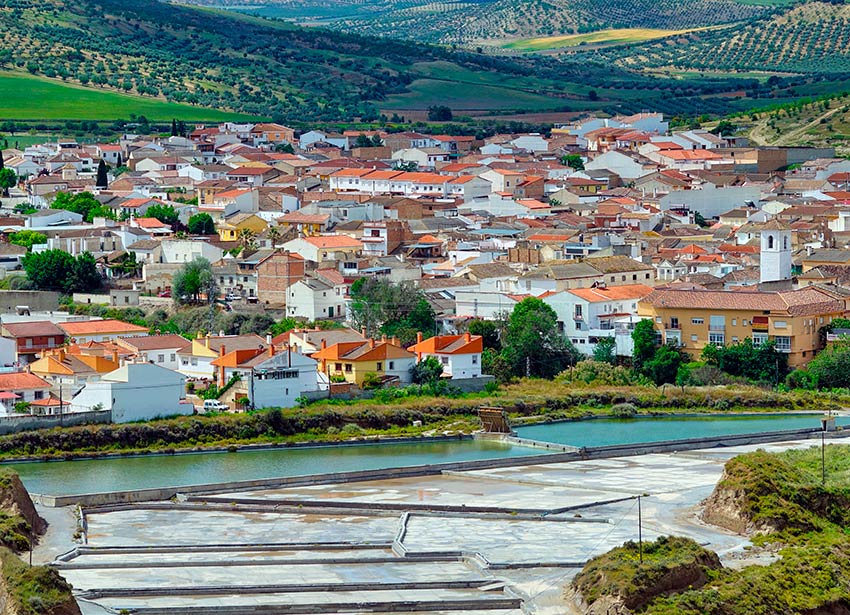 La Malahá con sus famosas salinas explotadas desde la época romana, Granada