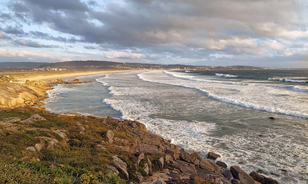 Panorámica de la enorme playa de A Lanzada, Pontevedra