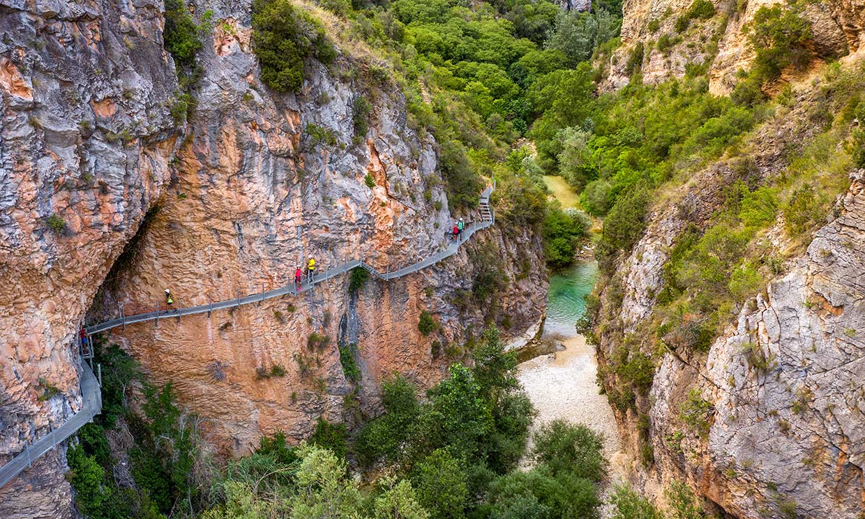 Ruta de las pasarelas de Alquézar, Huesca, sierra de Guara