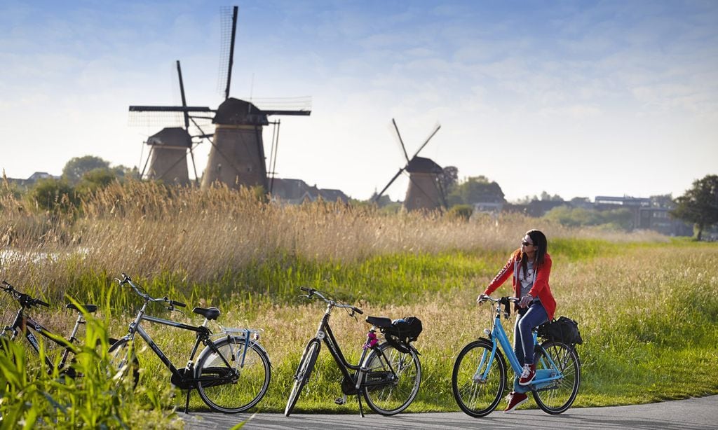 Desde Rotterdam en bicicleta a los molinos de Kinderdijk