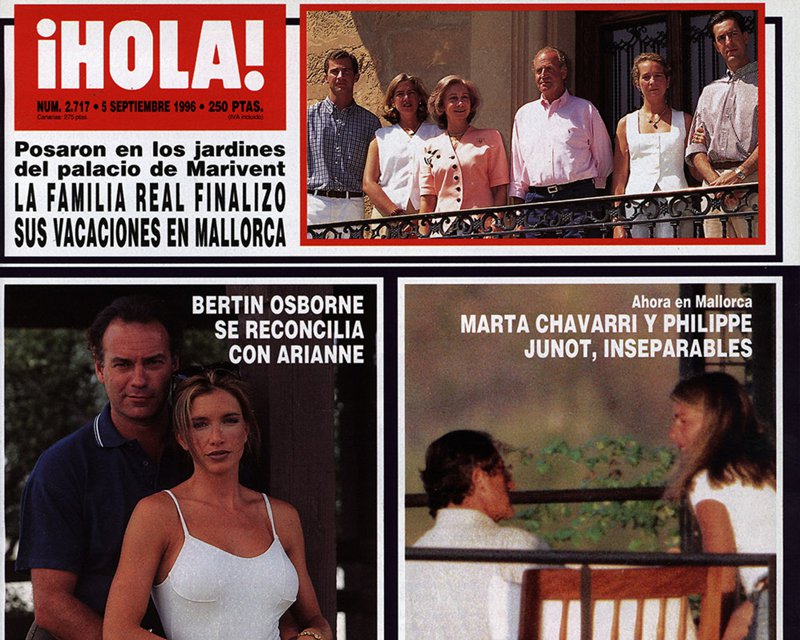 Agosto de 1996. Marbella. Marta Chávarri y Philippe Junot. Portada Hola 2717