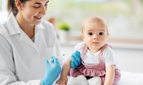 Bebé antes de ser vacunada