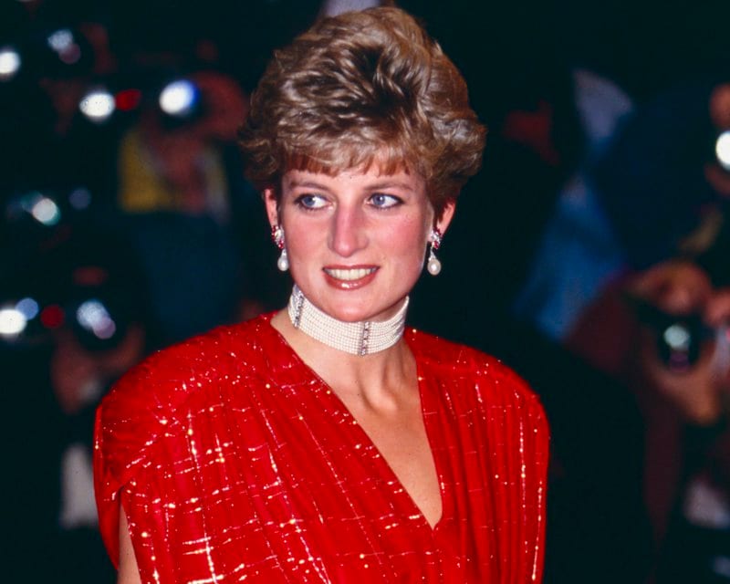 Diana, Princess of Wales attend the Premiere of Hot Shots