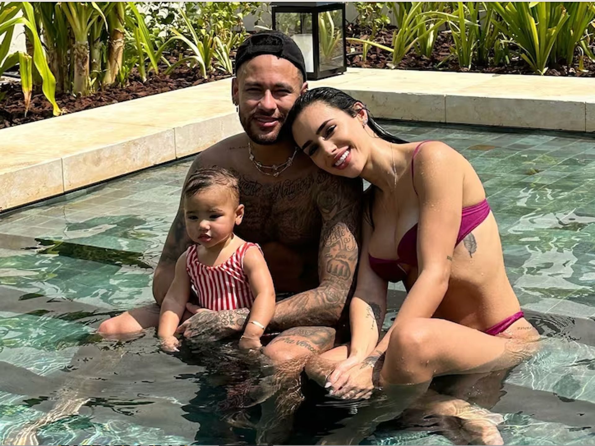 Neymar and Bruna Biancardi look happy with baby Mavie in Dubai