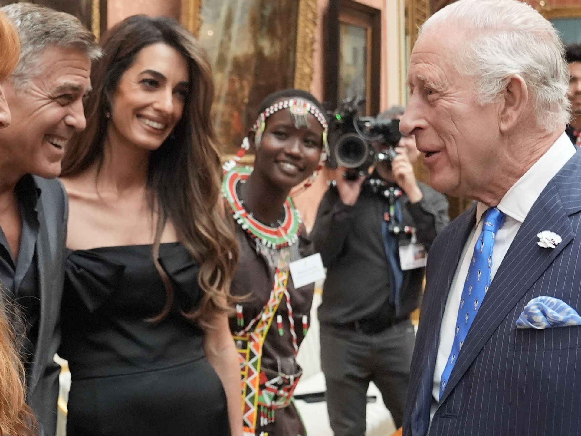 amal clooney dress king's trust awards Wears White for Red-Carpet Date Night With George Amal Clooney stuns in LBD