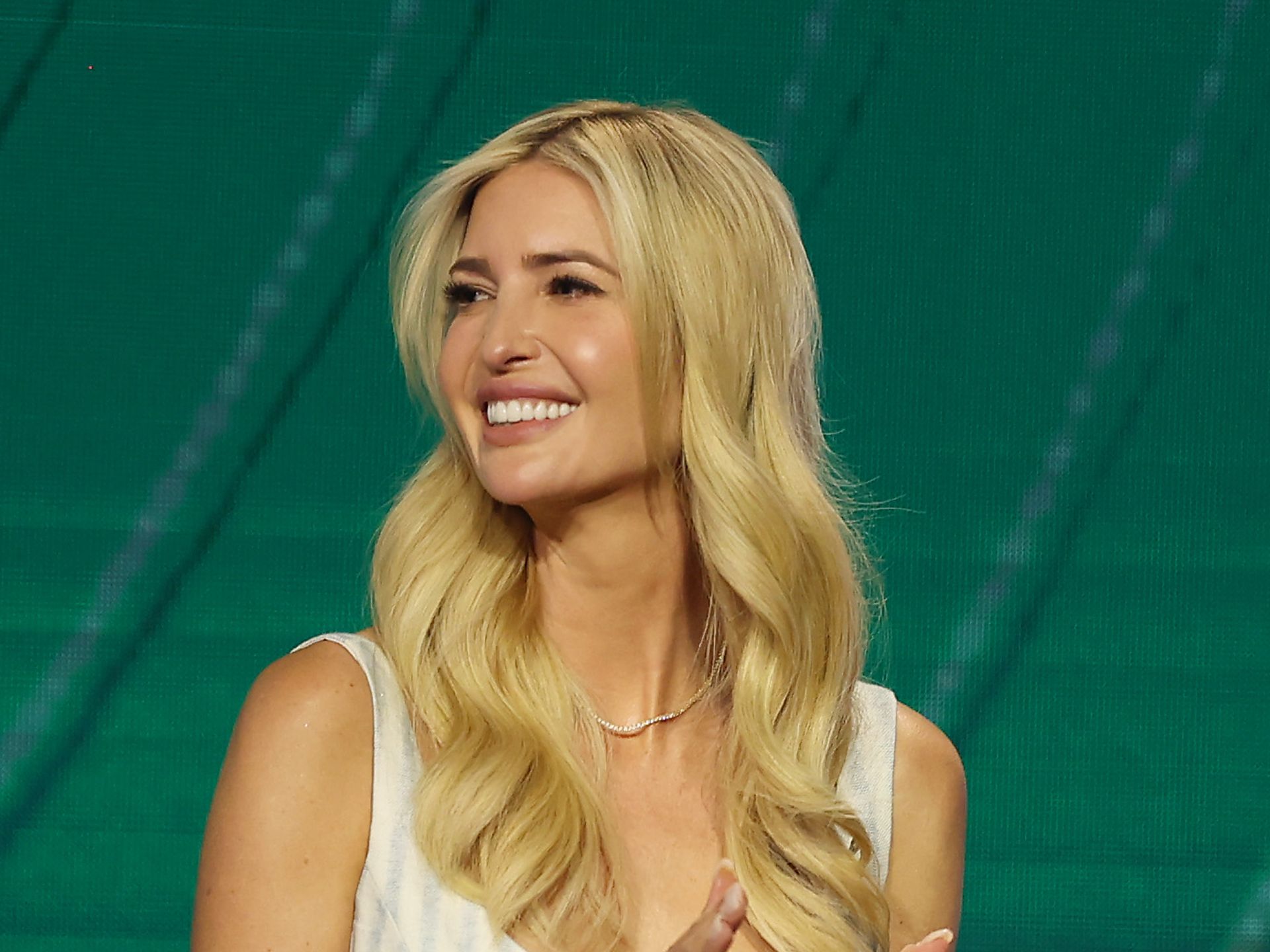 Ivanka Trump shines in Johanna Ortiz's Colombian elegance for a