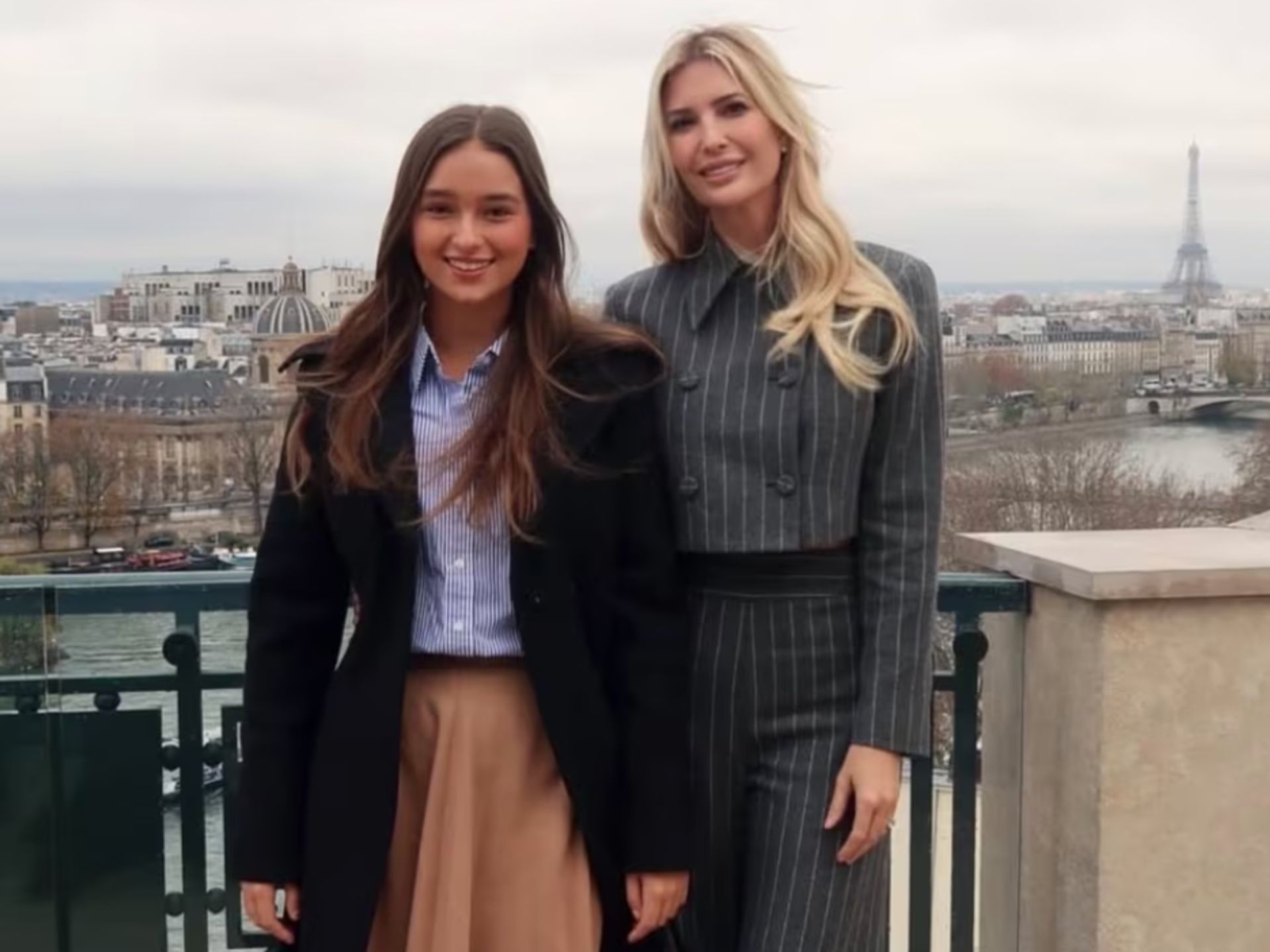 Ivanka Trump poses in corset-style minidress as Arabella shines in gray  silk gown