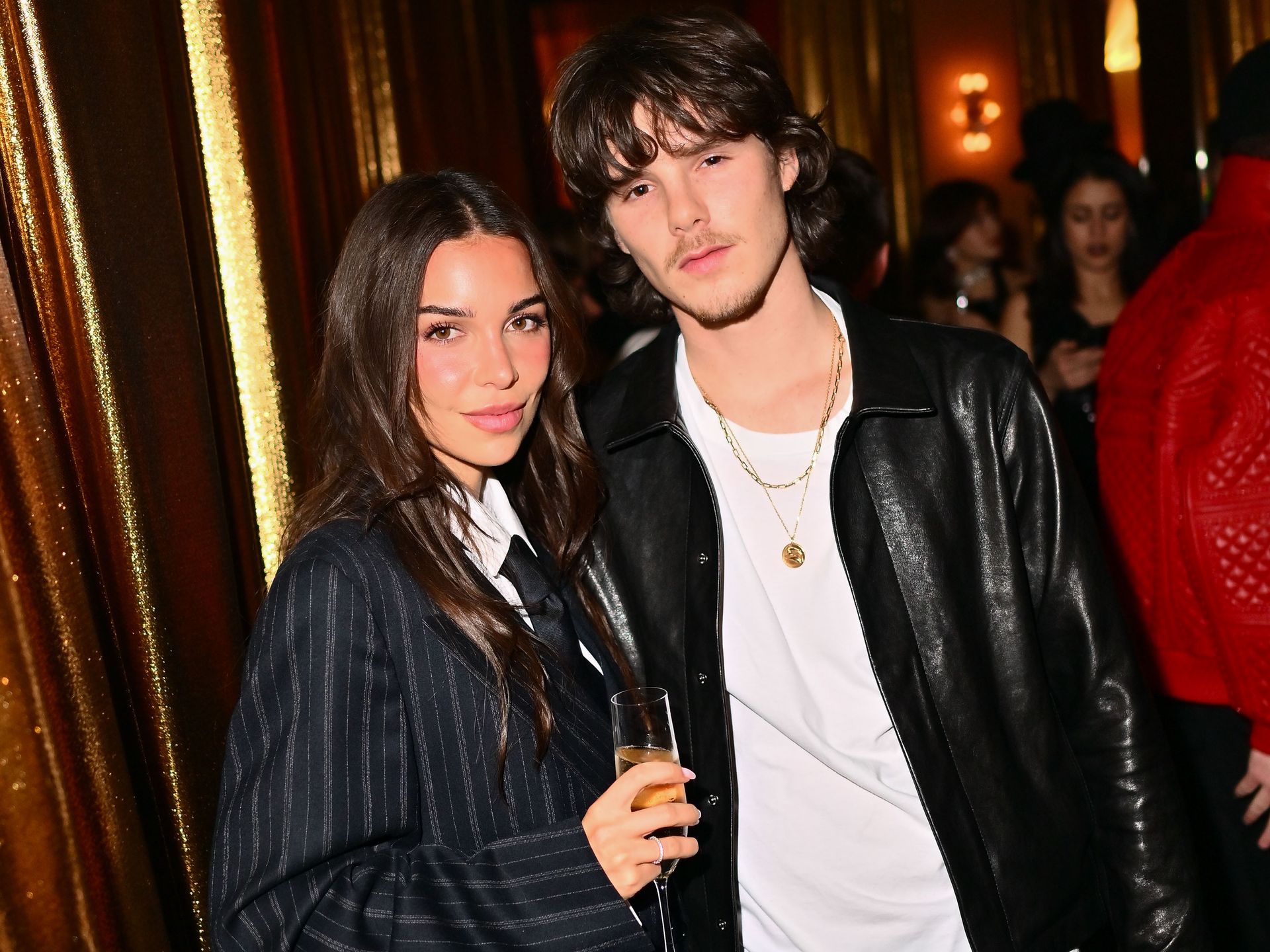 Cruz Beckham and new girlfriend Jackie Apostel are all smiles in Paris to  support Victoria Beckham