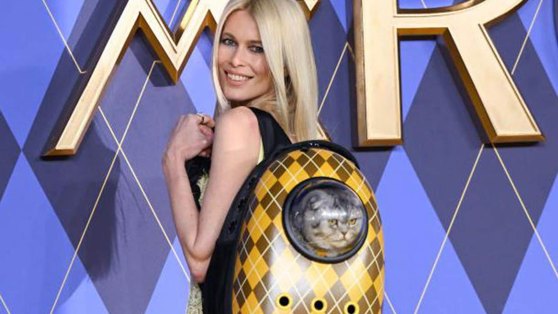 Claudia Schiffer and her cat stun at ‘Argylle’ premiere