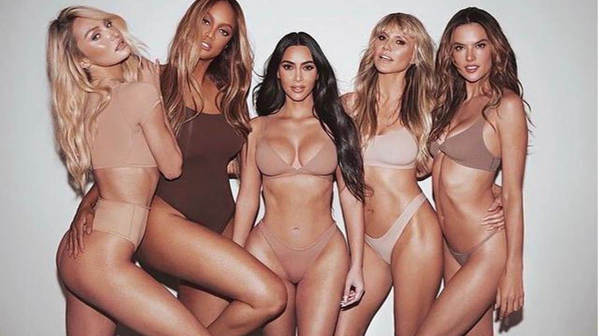 Kim Kardashian enlists Heidi Klum, Tyra Banks, and more iconic models for latest SKIMS photoshoot