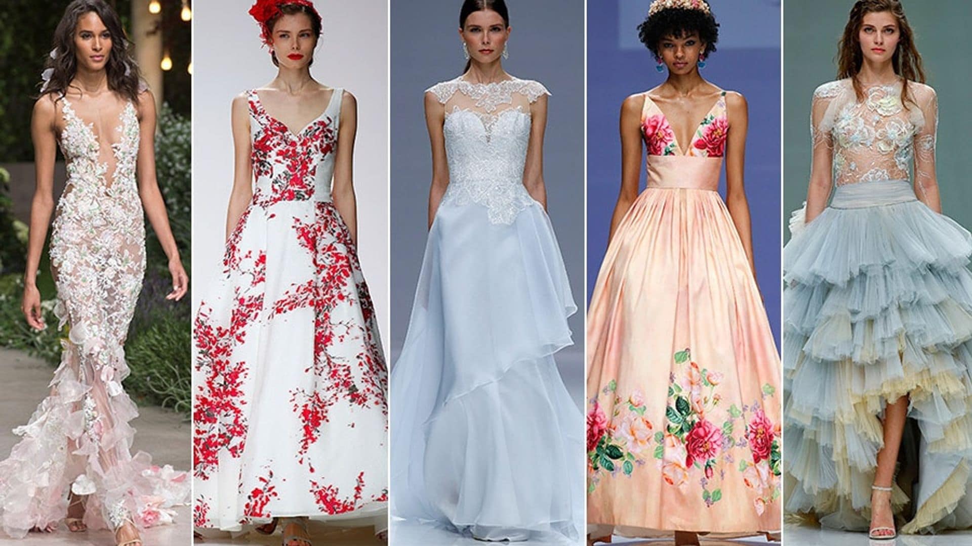 Think pink or something blue? The prettiest colored wedding dresses from Barcelona Bridal Week
