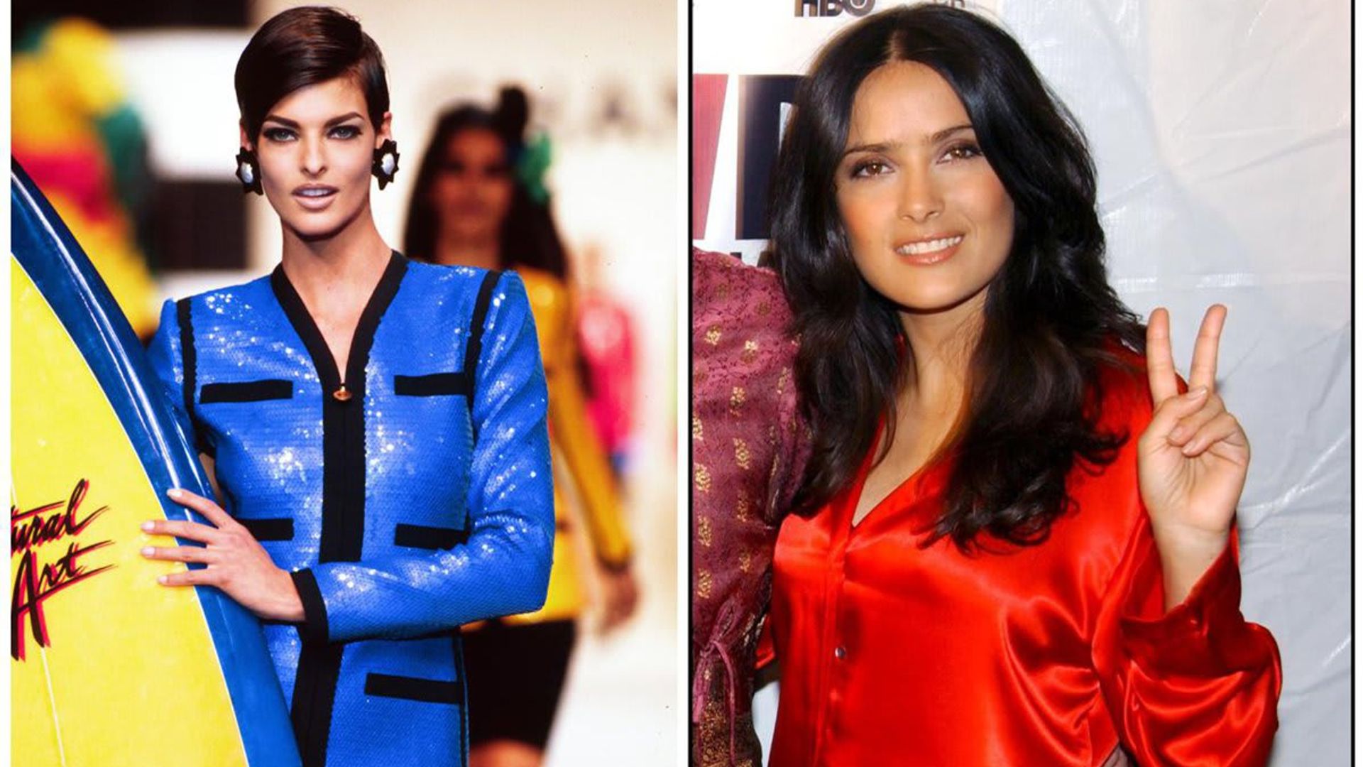 Linda Evangelista and Salma Hayek seem to be on good terms
