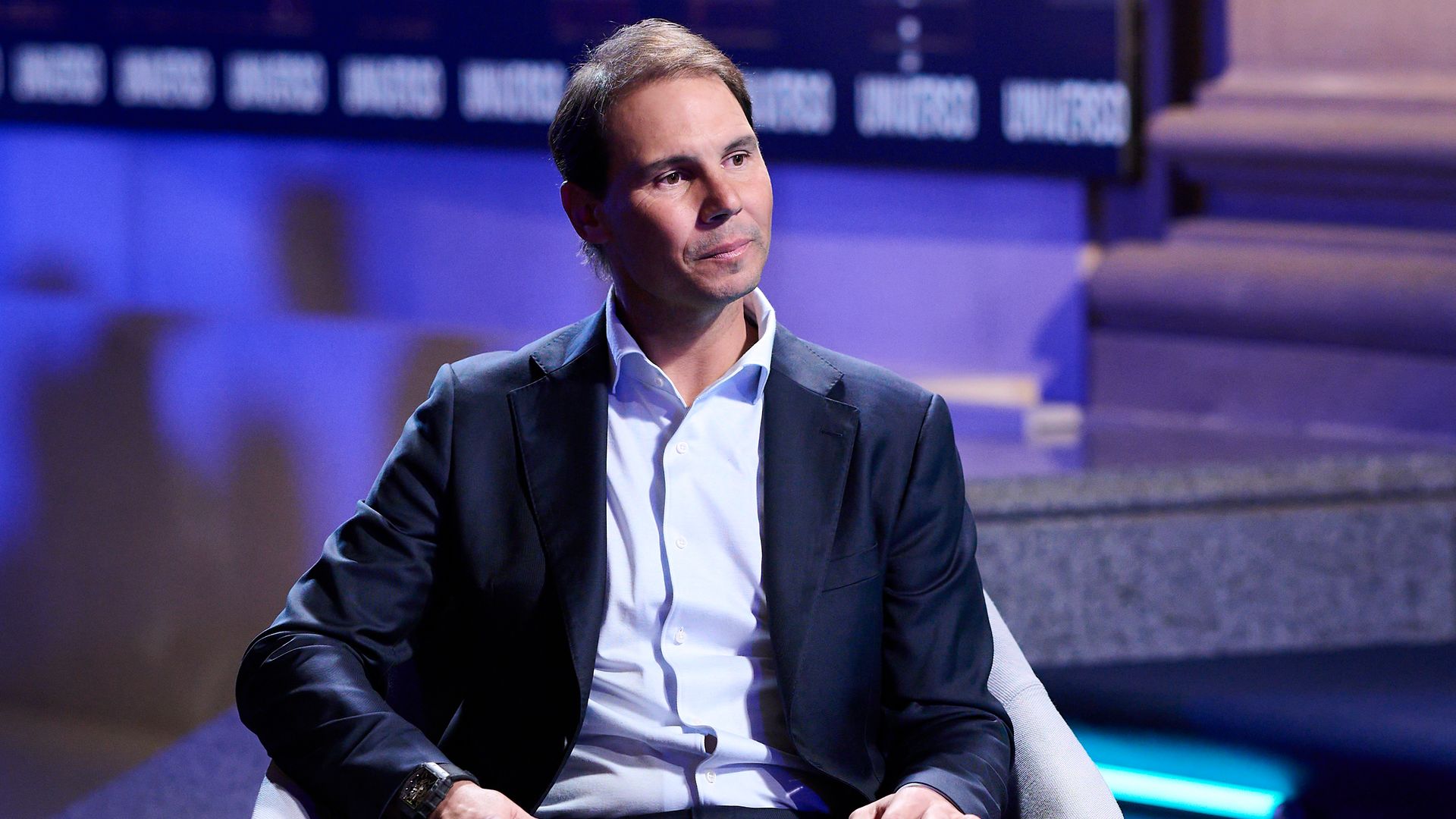 Rafa Nadal attends the recording of the television program "Universo Valdano: Rafa Nadal" at Espacio Movistar on November 20, 2025 in Madrid, Spain. (Photo by Carlos Alvarez/Getty Images)