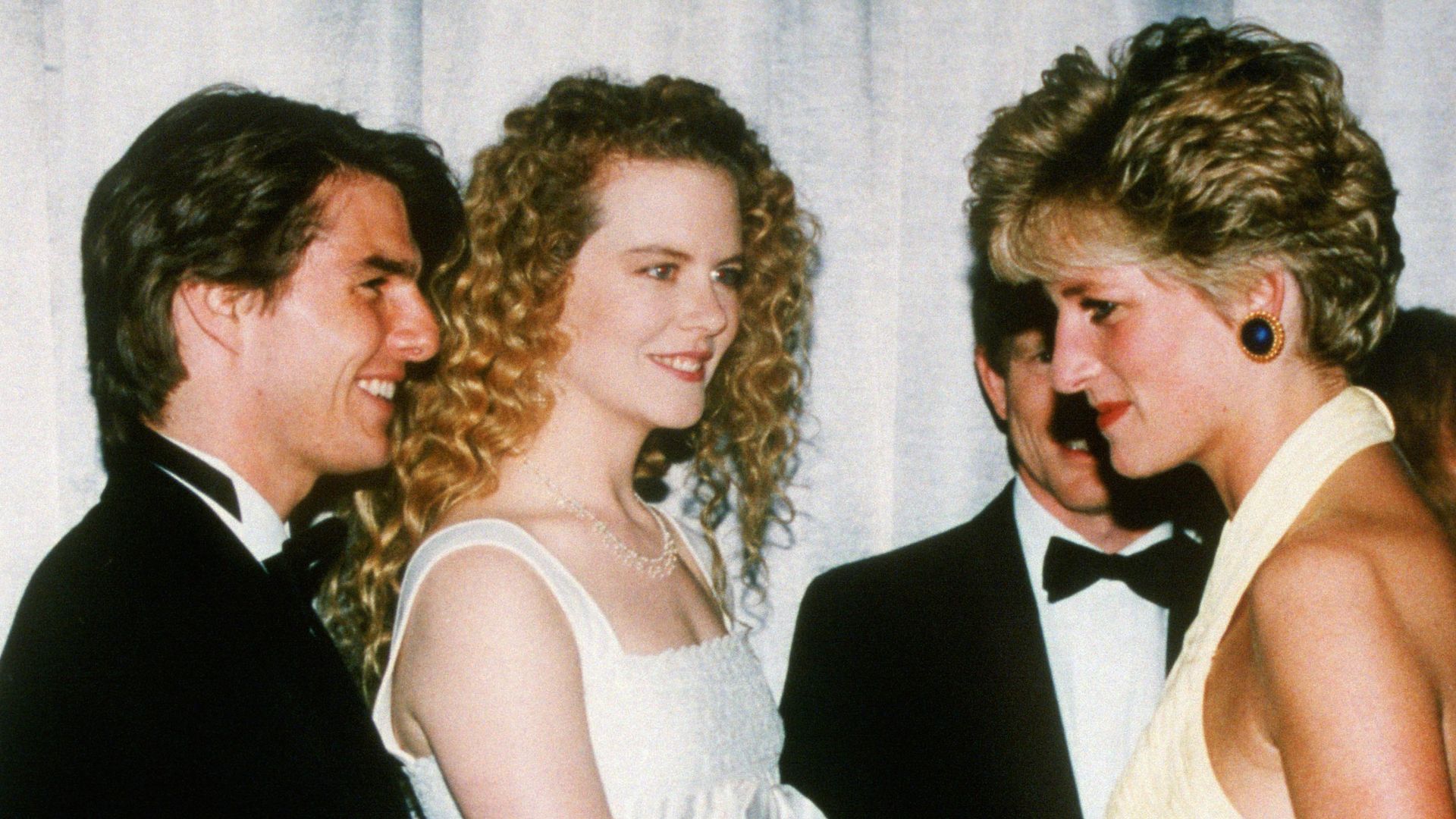 Princess Diana meeting Tom Cruise and Nicole Kidman at the premiere of 'Far and Away'