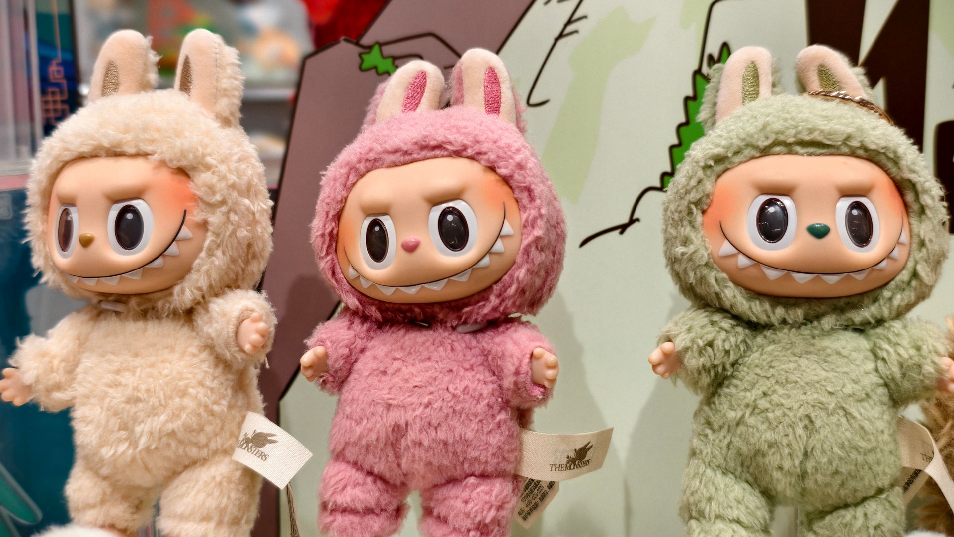 Labubu dolls are on sale at a Pop Mart store on June 10, 2025 in Guangzhou, Guangdong Province of China. Labubu craze soars globally, sparking fashion buzz and shopping frenzy. (Photo by VCG/VCG via Getty Images)