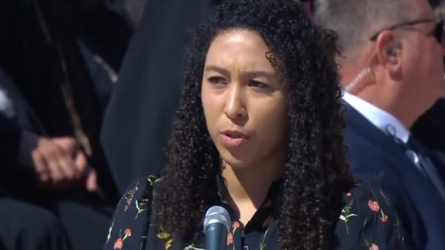 
Kielce Gussie delivers the first reading at Pope Francis' funeral