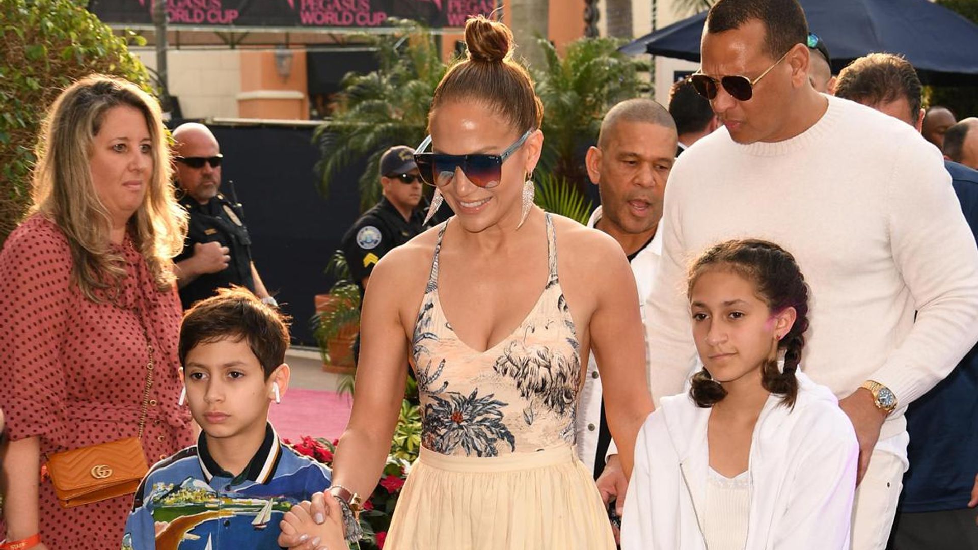 Jennifer Lopez and A-Rod enjoy family day at the races with their children