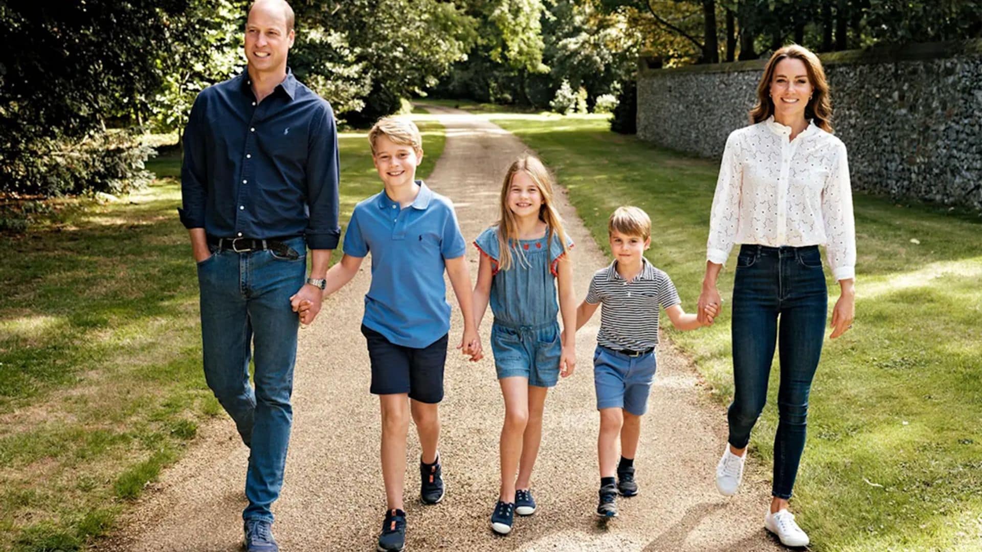 The Prince and Princess of Wales pose with kids in matching denim for 2022 Christmas card