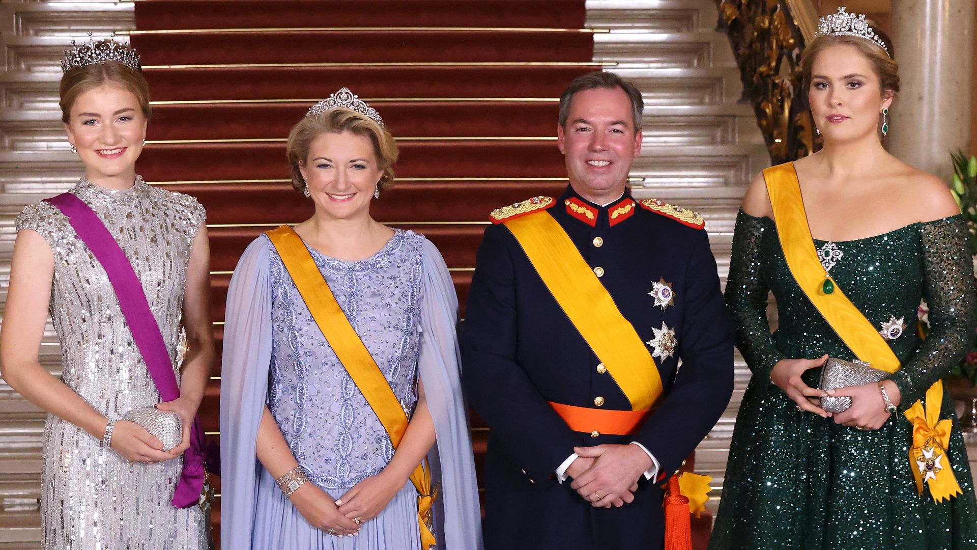 Future Queens shimmer in sequin gowns and tiaras with Luxembourg's new Grand Duke and Grand Duchess