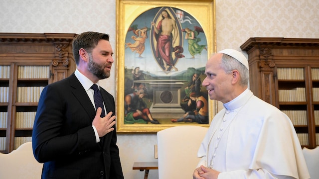 JD Vance and Pope Leo XIV on May, 2025